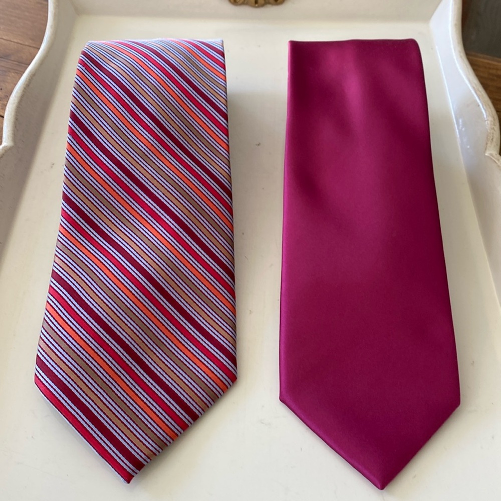 Geoffrey Beene and Constellations New York Purple Ties Set of 2
